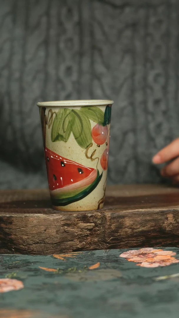 【闪购商品】瓷片釉下彩手工手绘同款陶器