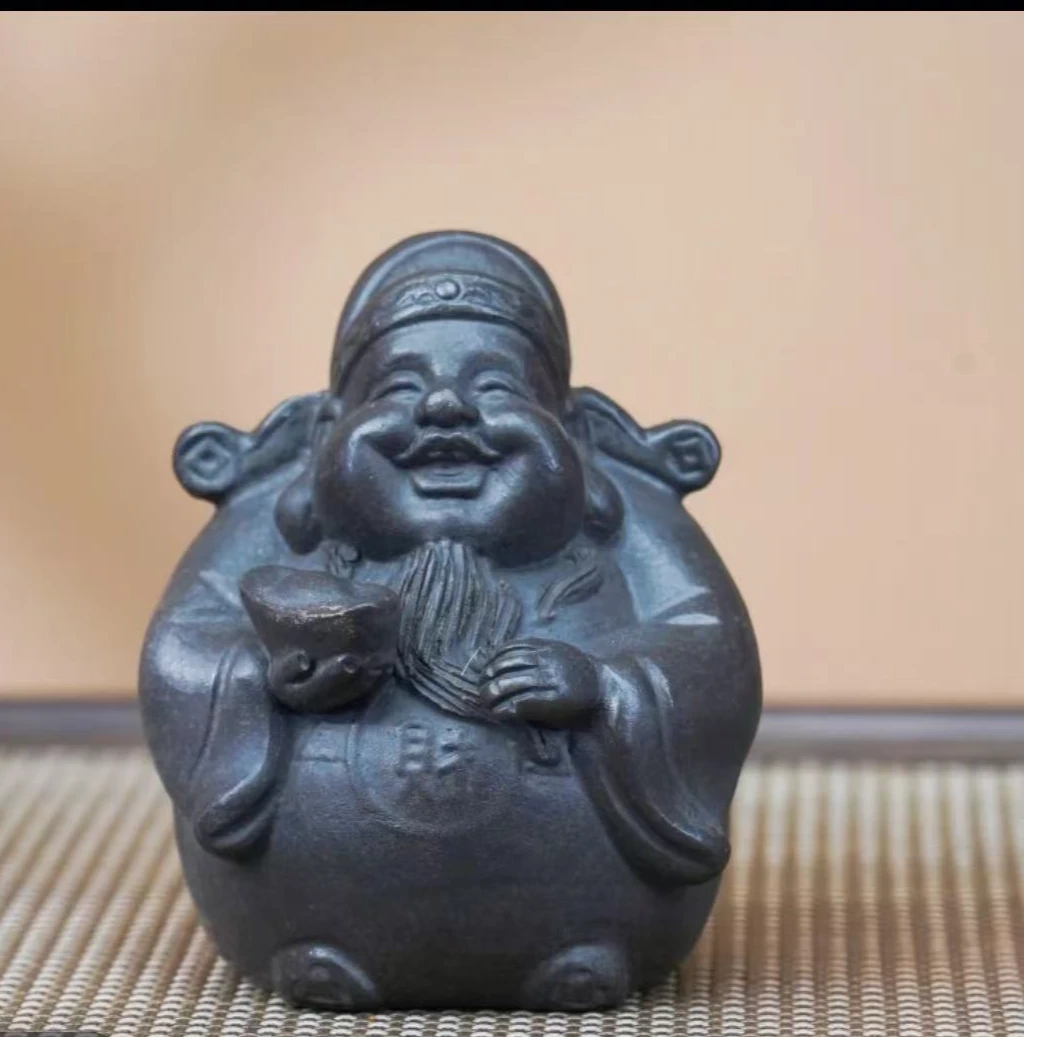 宜兴紫砂古铜泥财神茶宠