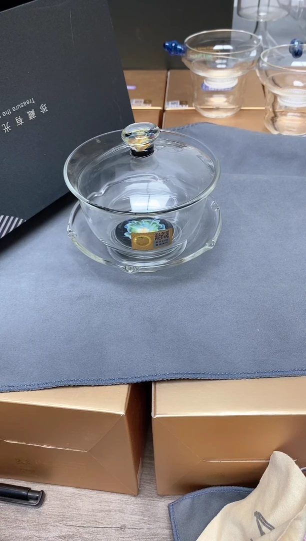 禾器沁莲盖碗雅青色
