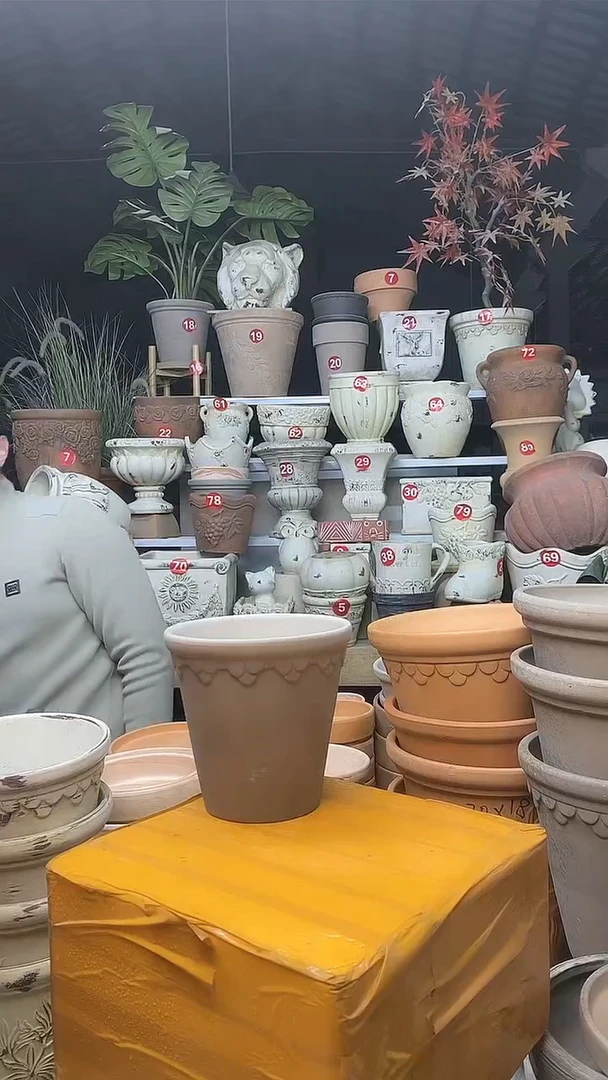 【闪购商品】缸15个13*13/灰/陶巴洛克无托无托