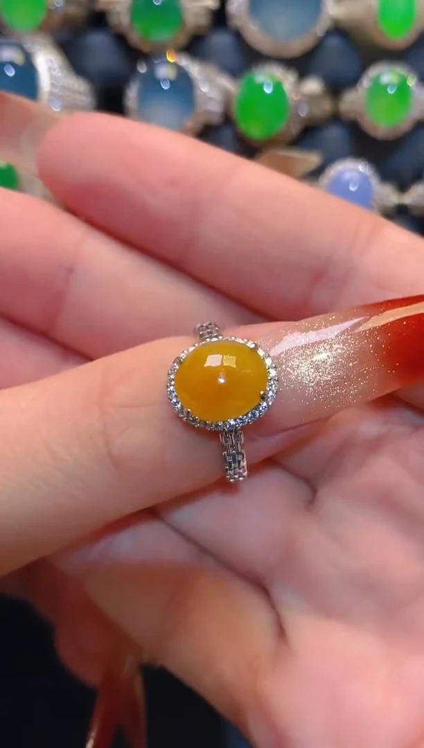 翡翠银S925镶嵌耳饰恋**景天然