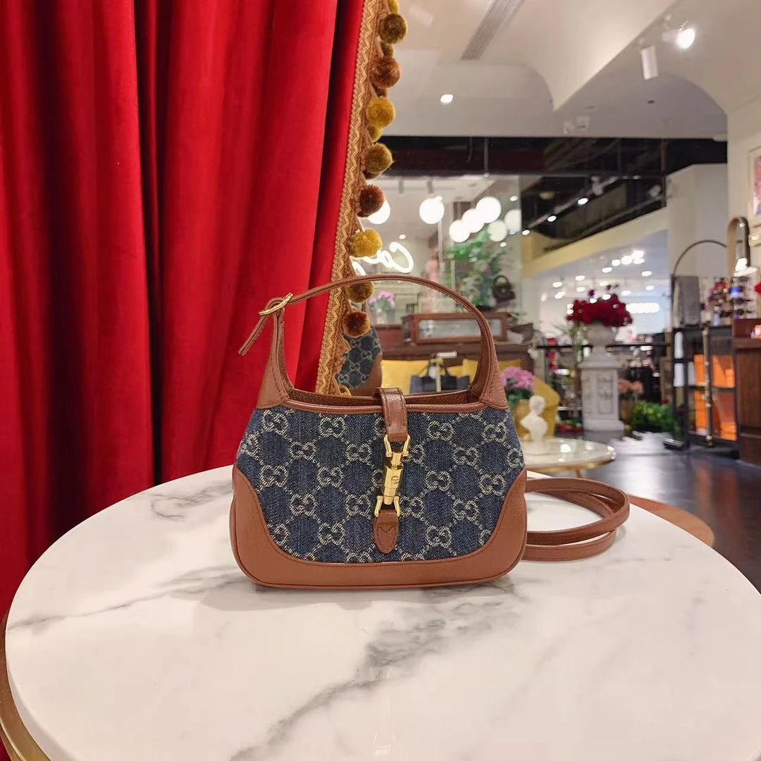 95新 GUCCI/古驰 GUCCI/古驰 1961mini牛仔丹宁斜挎单肩44303981