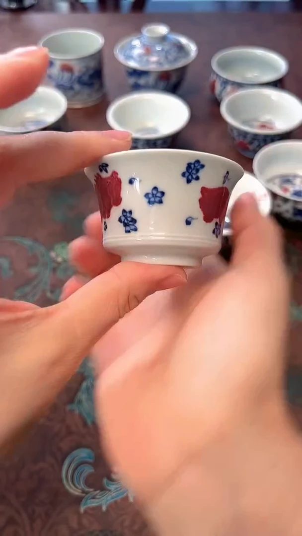 镹曰雅器柴窑手工手绘釉里红