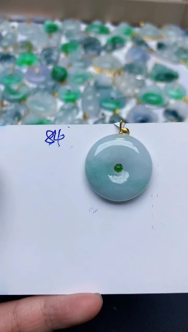 【闪购商品】翡翠颈饰18K金镶嵌天然翡翠A货