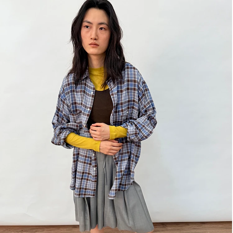 對倒DUIDAO 25SS设计师品牌TURIGHT买手店 格纹衬衣