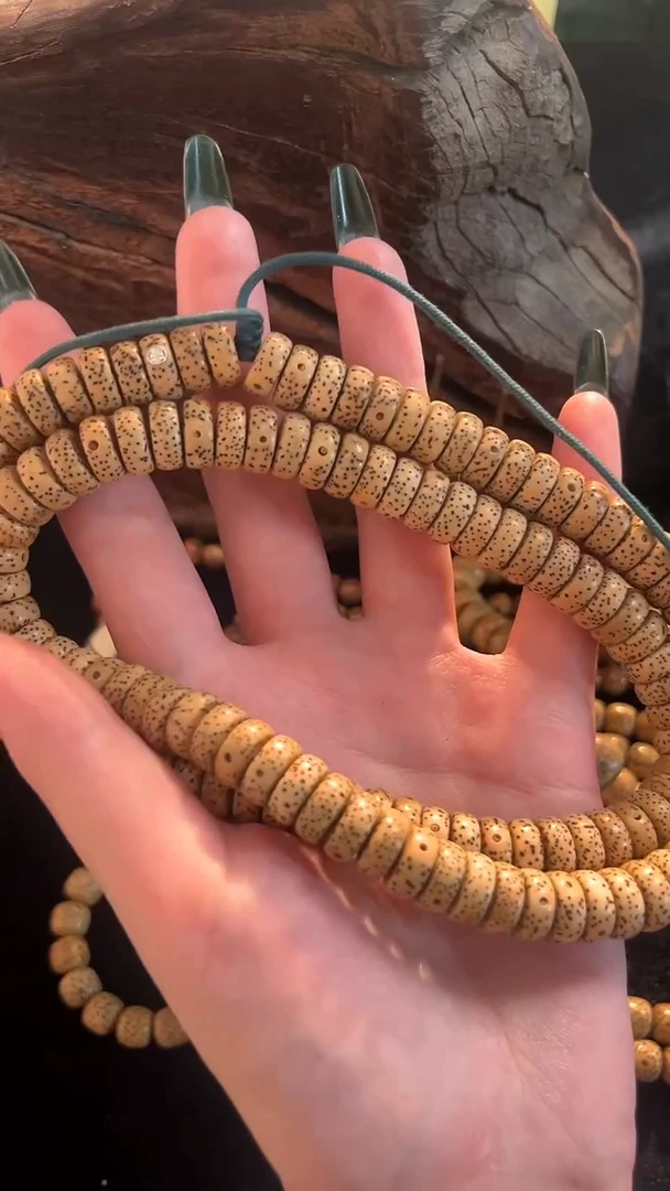 手串星月菩提精工级黄皮藏式厚切药片长串（B）11*5