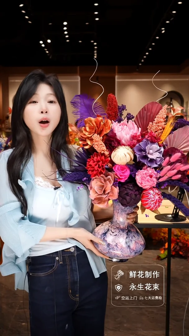 手工艺品琉璃手工花器花束空运包邮送货上门-以图片为准