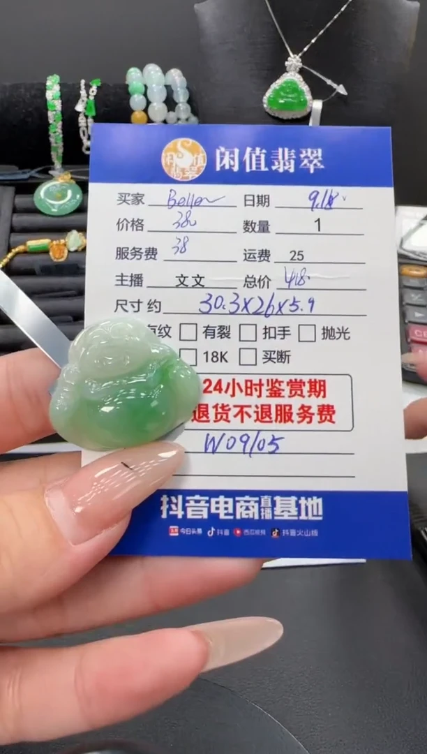 颈饰未镶嵌翡翠B***e翡翠吊坠