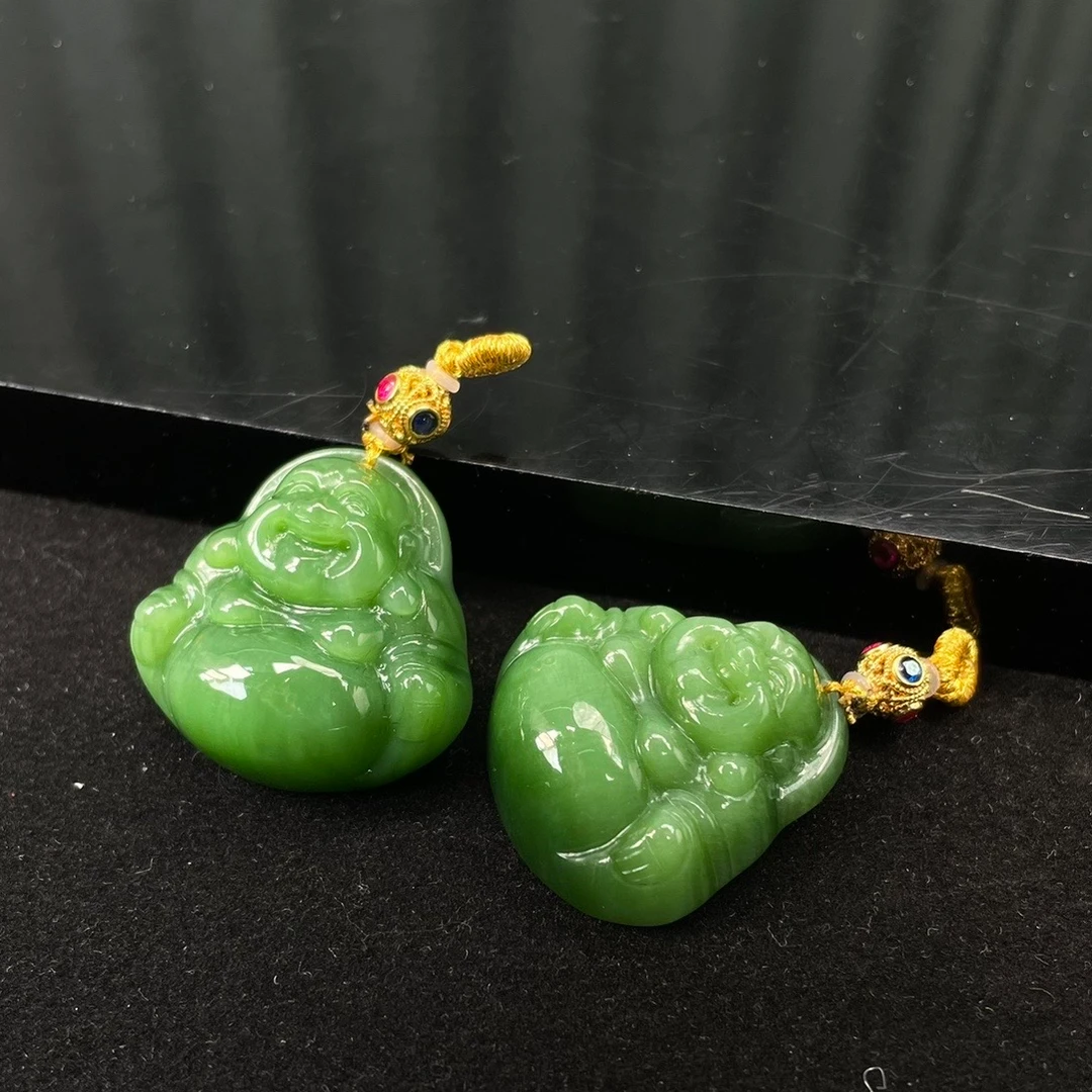 【春季上新】18K和田玉3佛公吊坠丨天然玉石丨多样性发一F468