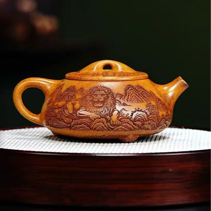 宜兴紫砂 景舟石瓢 黄金段 h348