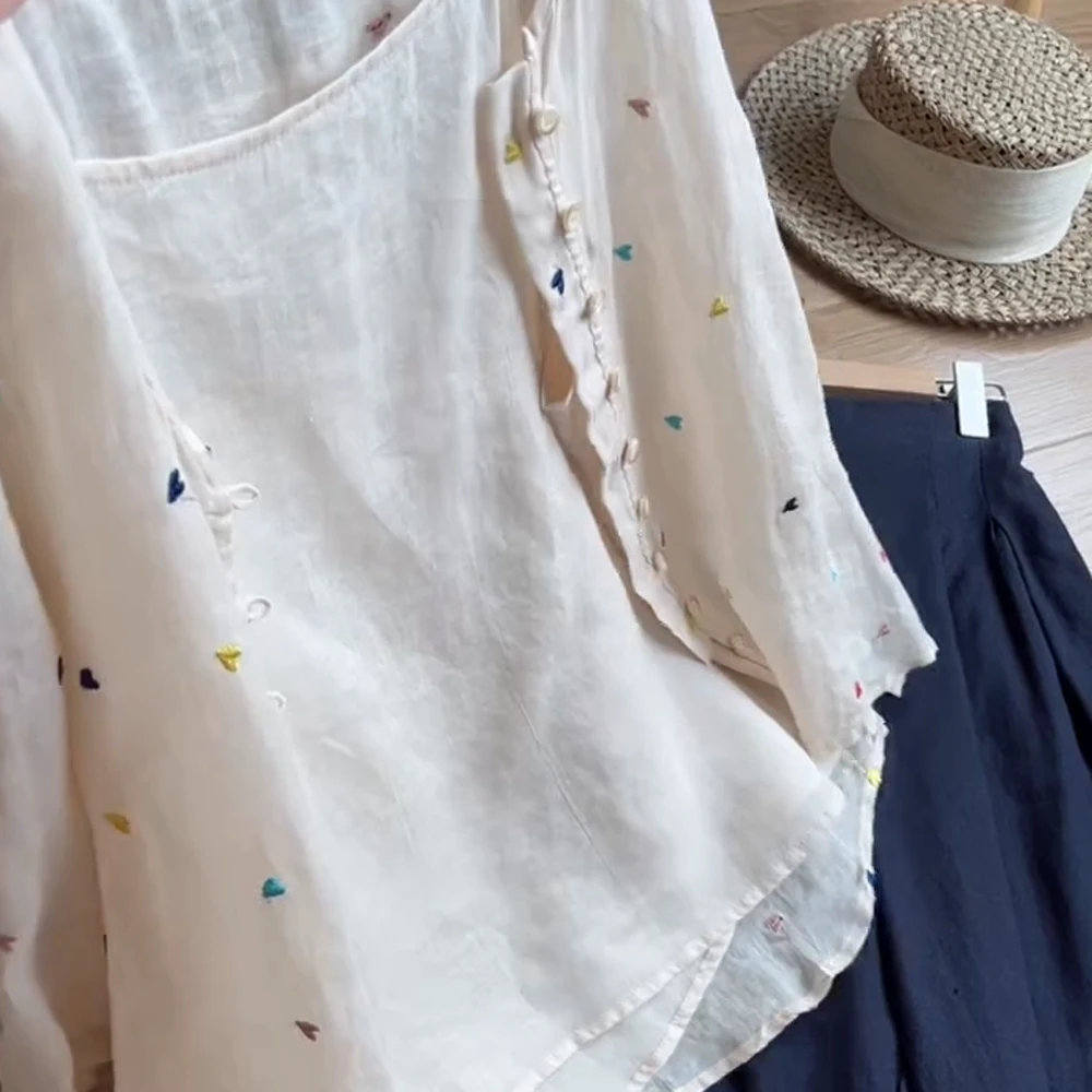 告白气球’自制波点衬衫女气质单排扣文艺休闲上衣C5746