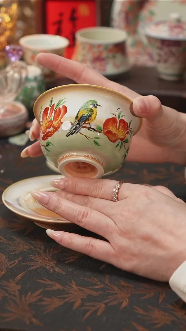 杯景德镇陶瓷杯碗柴烧多人