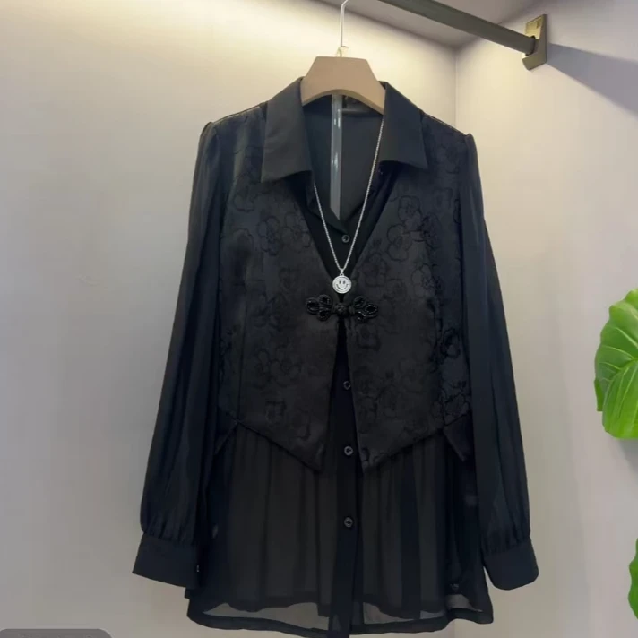 1706 女士春夏季衬衫套装(马甲+衬衣-ZX