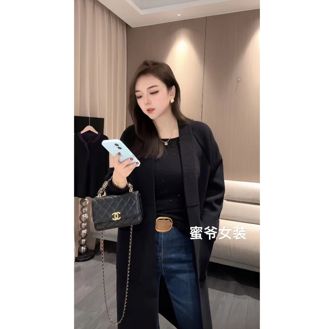 【蜜爷家】欧货中长款毛衣开衫外套