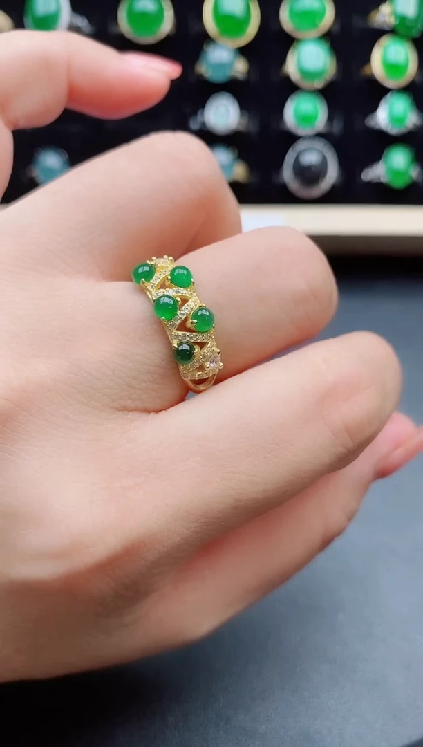 【闪购商品】翡翠戒指银S925镶嵌5080