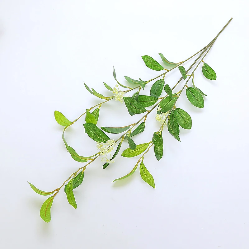 仿真花假花桂花假树树枝叶子室内造景装饰植物婚庆花艺单支树叶