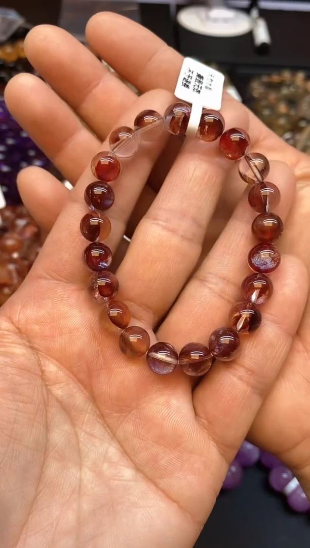 【闪购商品】水晶手链未镶嵌46 红胶花9mm