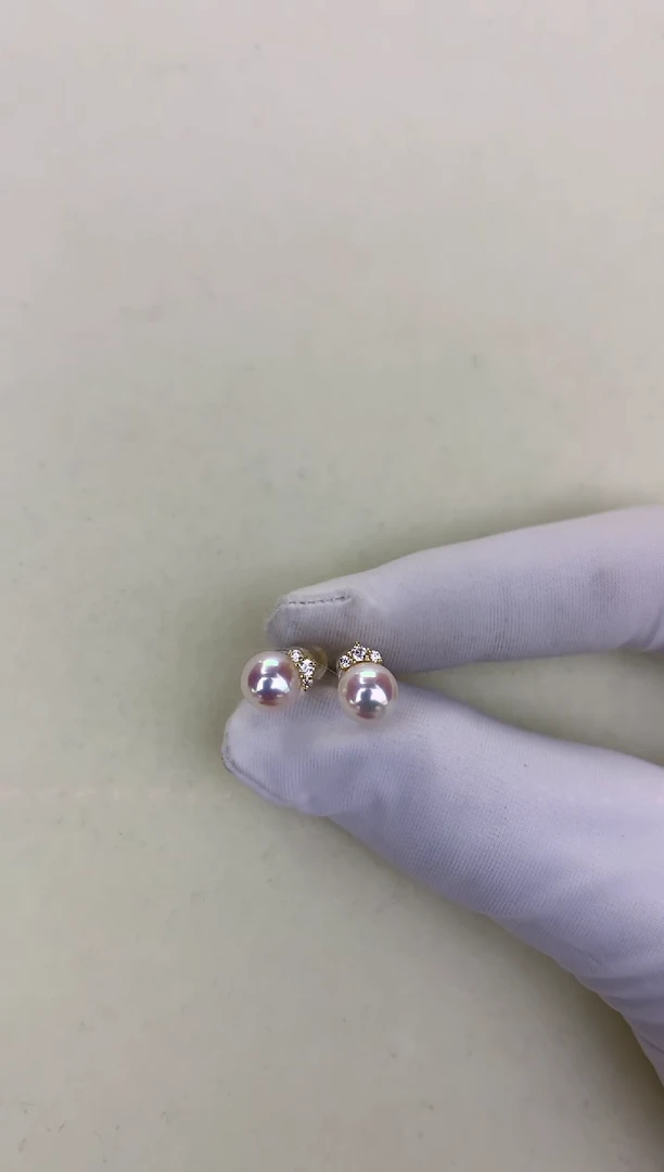 银S925镶嵌DA海水珍珠 GD097 睫毛耳钉