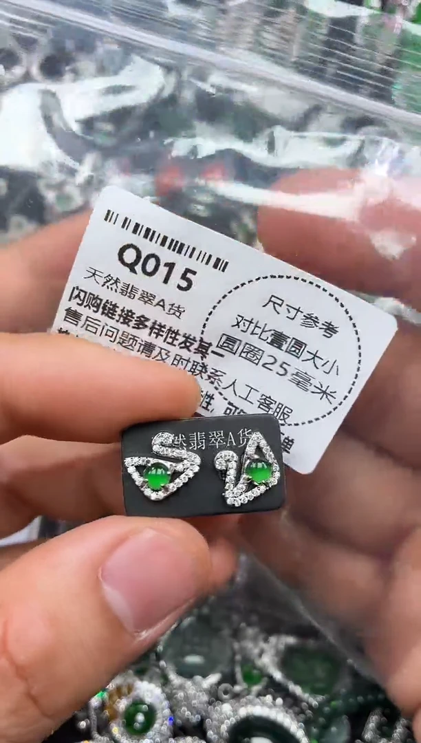 颈饰未镶嵌翡翠Q015耳钉