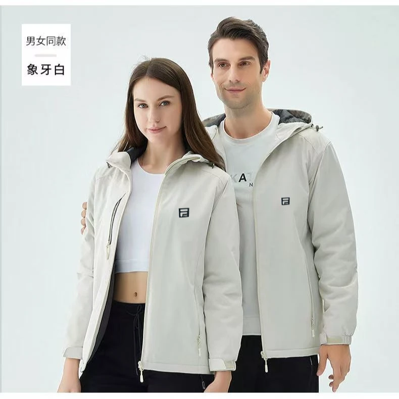 WY-户外连帽冲锋衣男女通用防水防寒加绒加厚休闲外套棉服