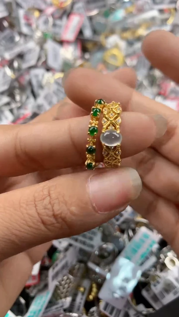 银S925镶嵌戒指翡翠141414----3