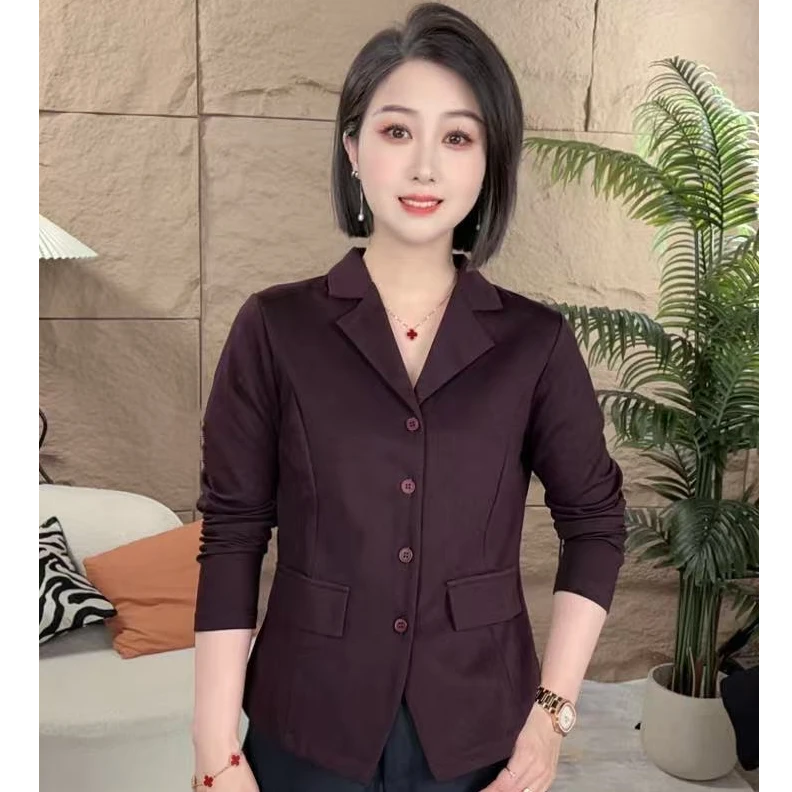 2025口袋盖西装领开衫秋装简约收腰衬衫遮肚子女百搭格子上衣衬衣