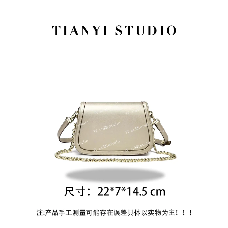 【TY】SKL-5677-香槟色 轻奢高级单肩斜跨韩版链条女包包