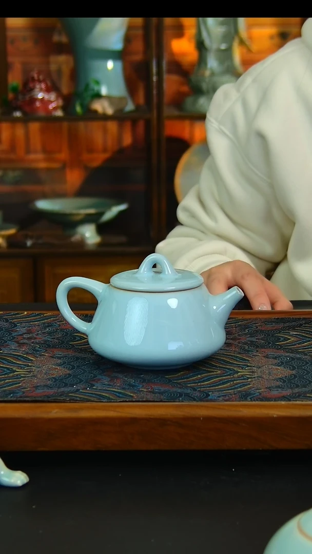 瓷片微瑕全手工石瓢壶