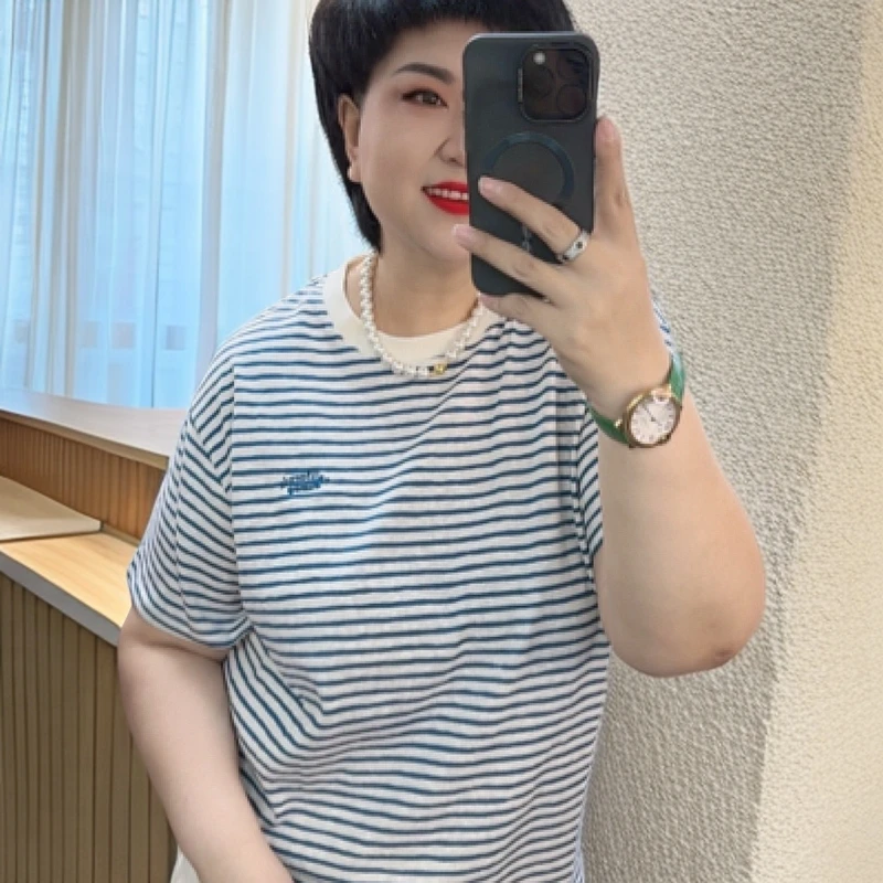 4905春夏新款细条纹半袖T恤/DY