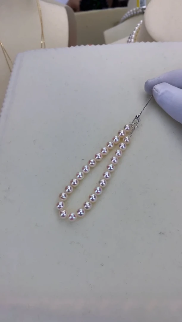 银S925镶嵌DA海水珍珠 GD231 6-7 akoya手链