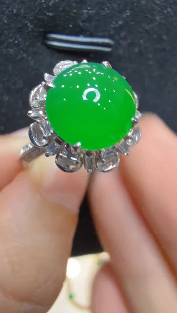 18K金镶嵌戒指翡翠多样性团购发一件