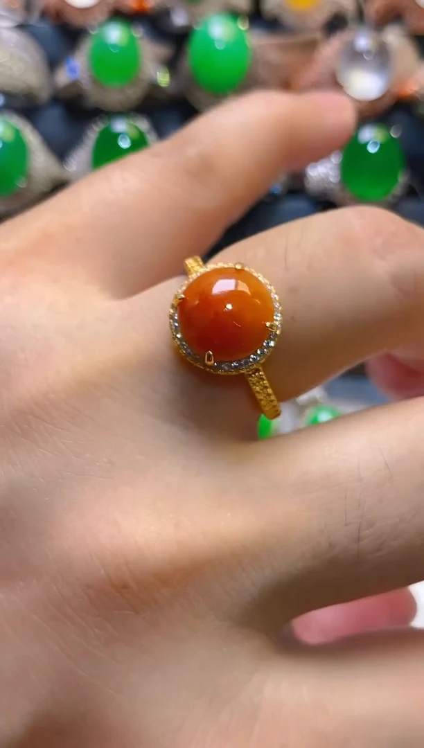 翡翠银S925镶嵌耳饰天然