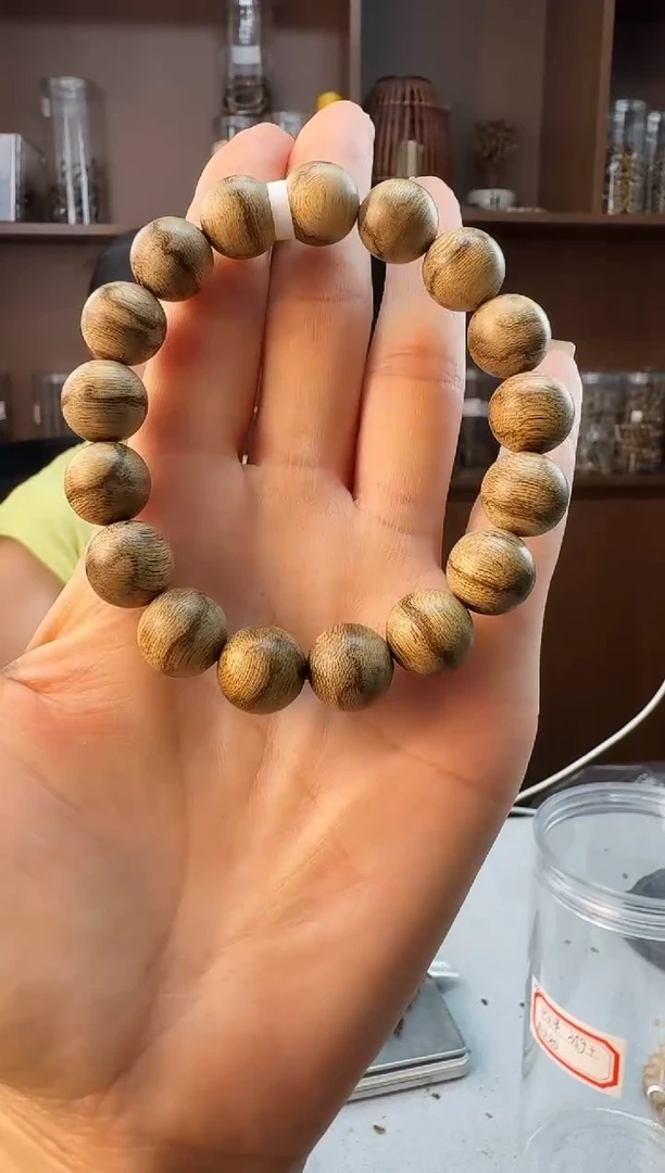 手串沉香1.3文莱野料圆珠单圈多样性发一