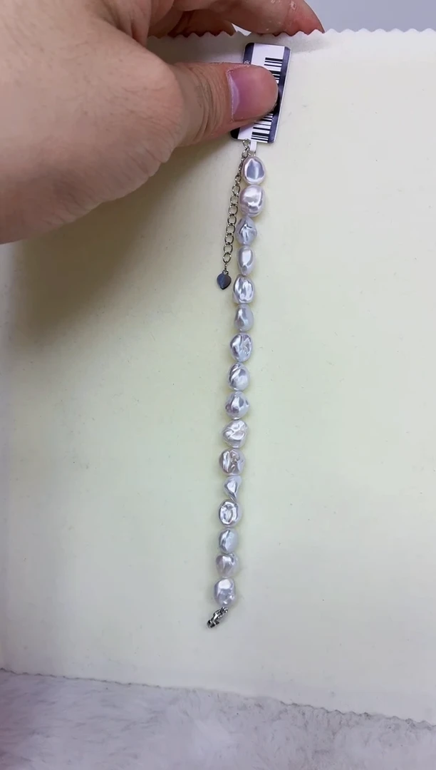 未镶嵌DA淡水珍珠keshi手链 y806