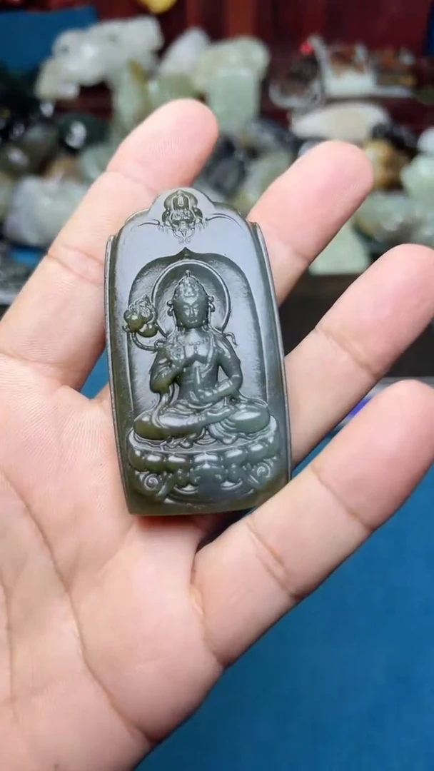 和田玉未镶嵌挂件-