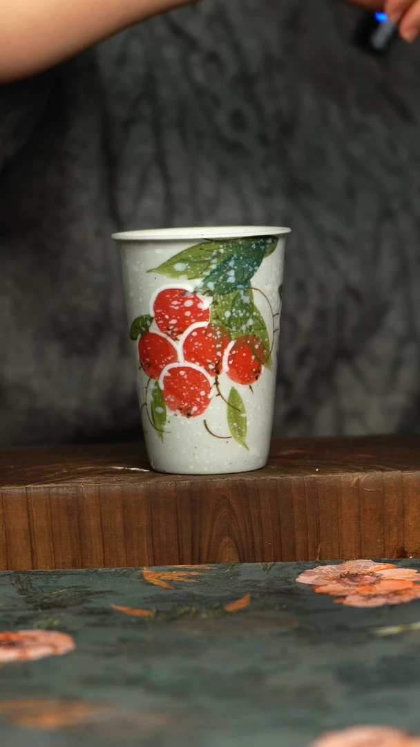 杯釉下彩手工手绘同款陶器