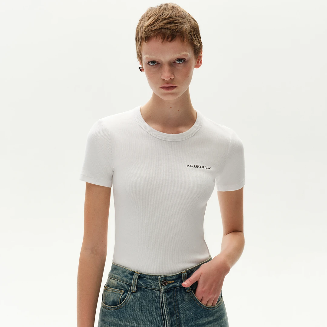 CALLED BACK春夏时尚休闲女士露背圆领T恤 圆领短袖上衣