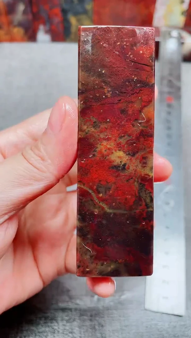 玉桂林鸡血玉素章3.0左右红10