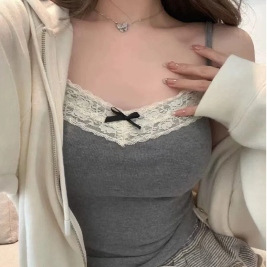 【清货】新款蕾丝花边吊带背心女内搭外穿打底衫甜辣上衣5063