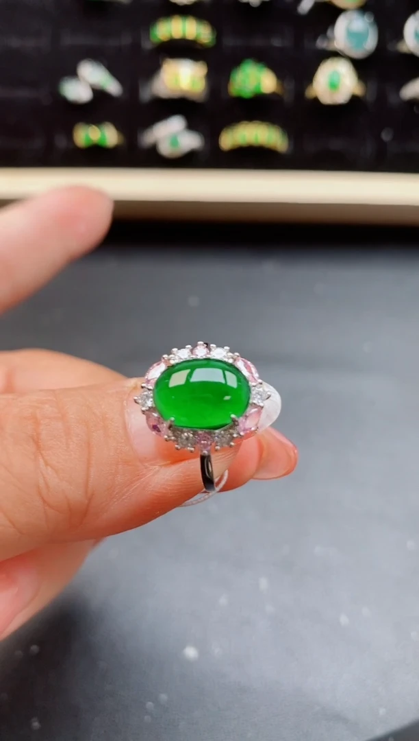 【闪购商品】翡翠戒指银S925镶嵌12121