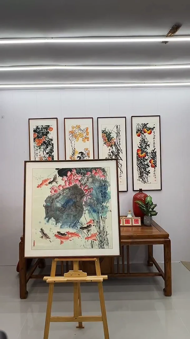 国画阿里丁 80*80 连年有余