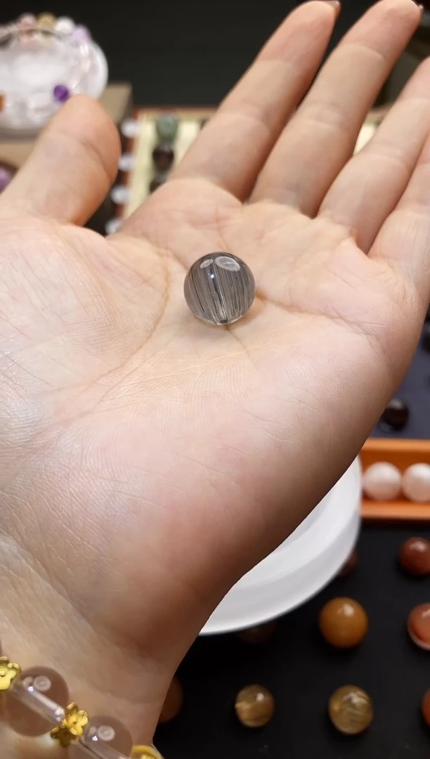 水晶手链未镶嵌天然兔毛发晶单珠