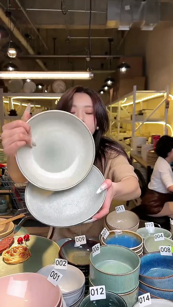 瓷59 外贸尾货高温釉下彩陶瓷餐具默认微瑕