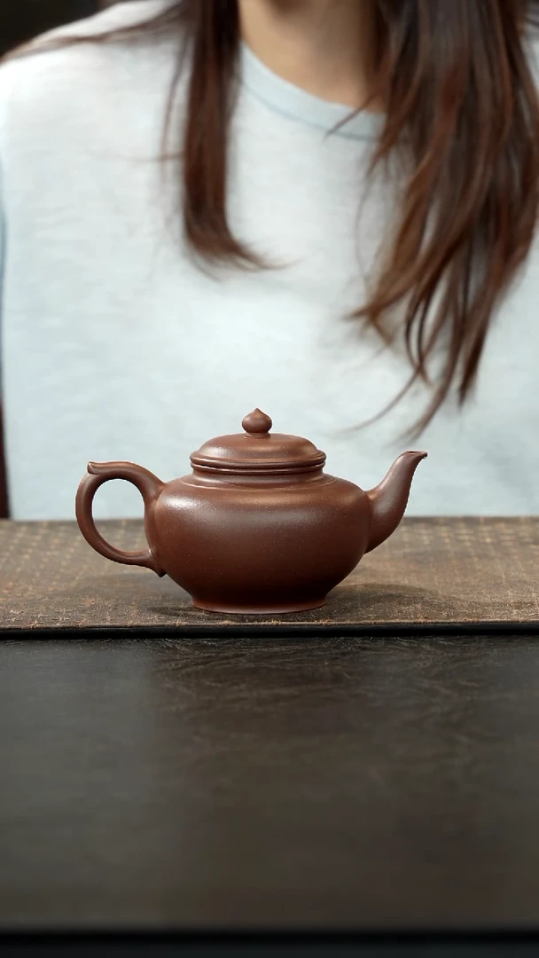 茶壶紫砂老紫泥笑樱300cc
