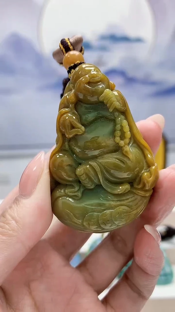未镶嵌定制翡翠4917MM-毛货挂件51
