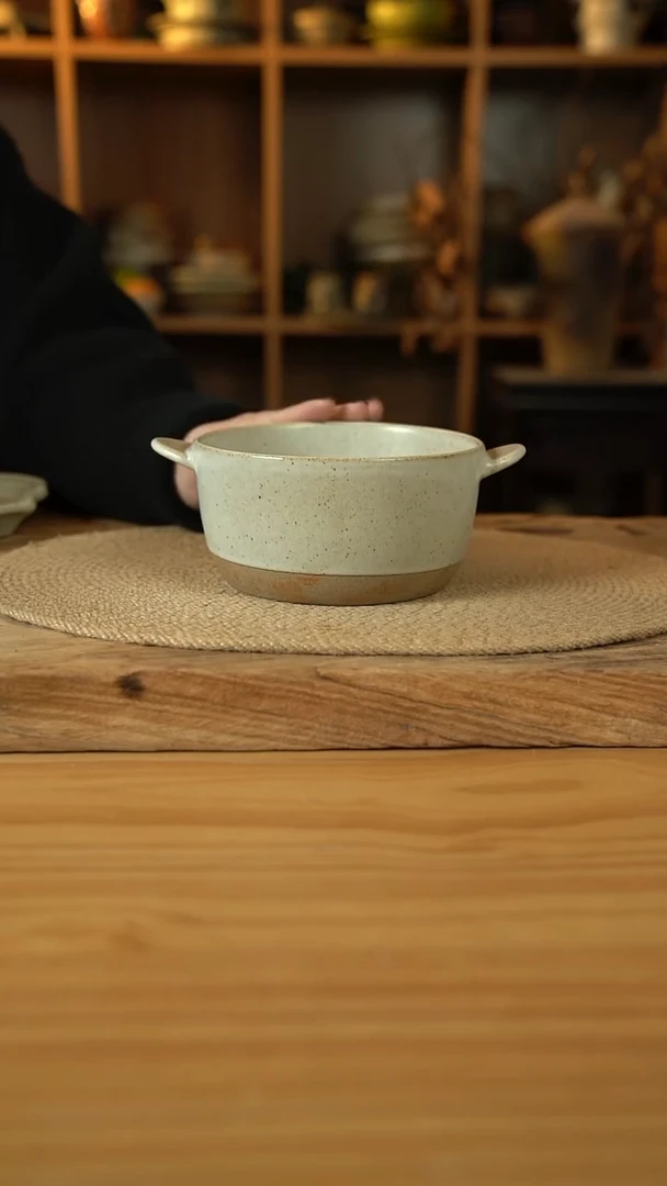 奶奶系列的双耳拼色泡面桶1个