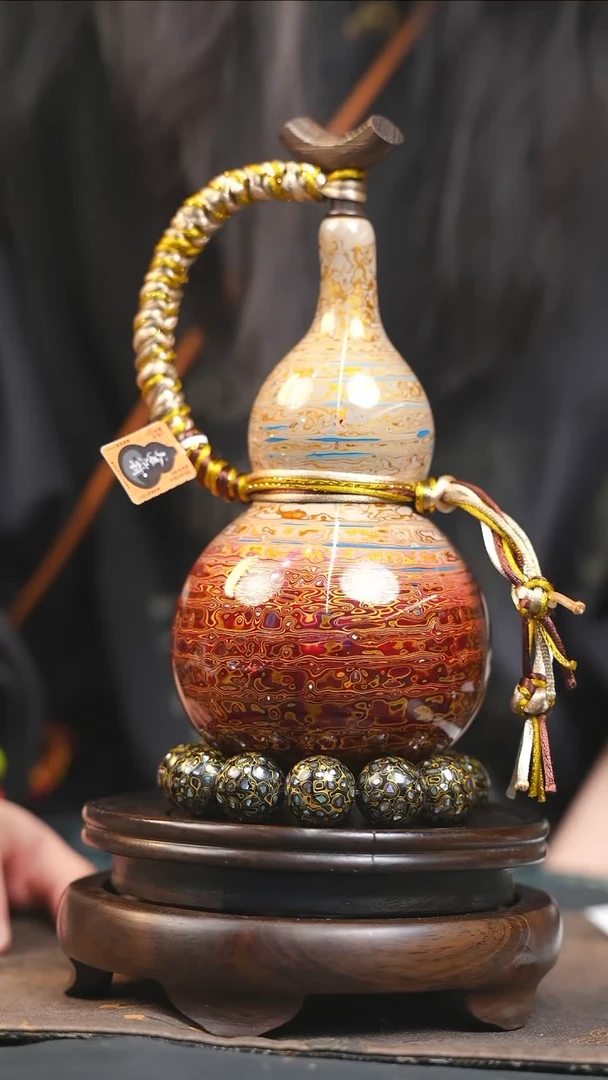 【闪购商品】YQ174漆艺酒葫芦不包手串及旋转底座