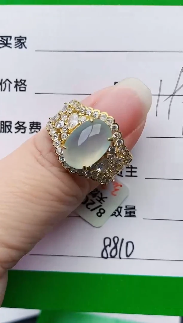 颈饰银S925镶嵌翡翠8810