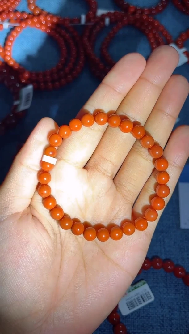 未镶嵌手链南红玛瑙A73老瓦西柿子锦单圈