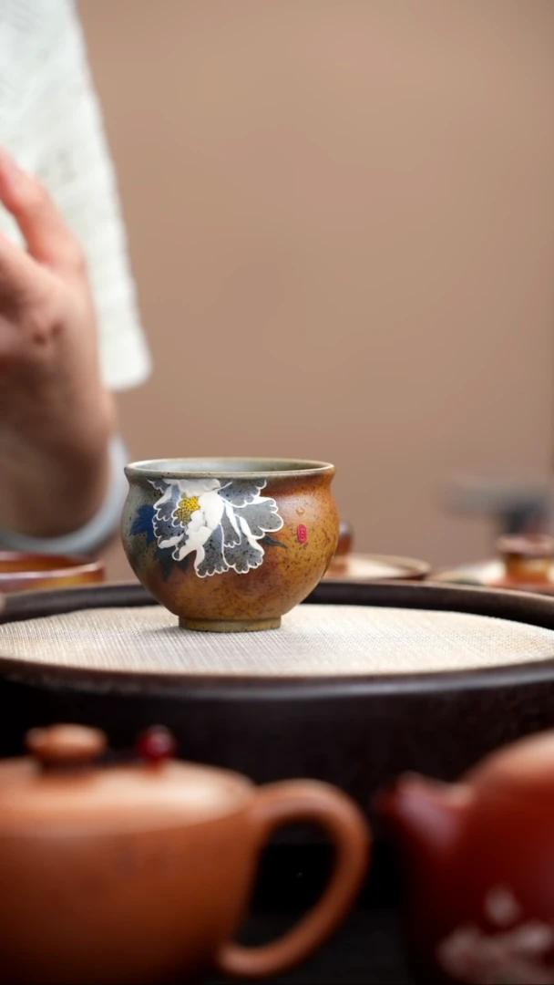 茶壶紫砂柴烧白牡丹大缸杯